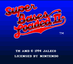 Super Bases Loaded II (USA) Title Screen